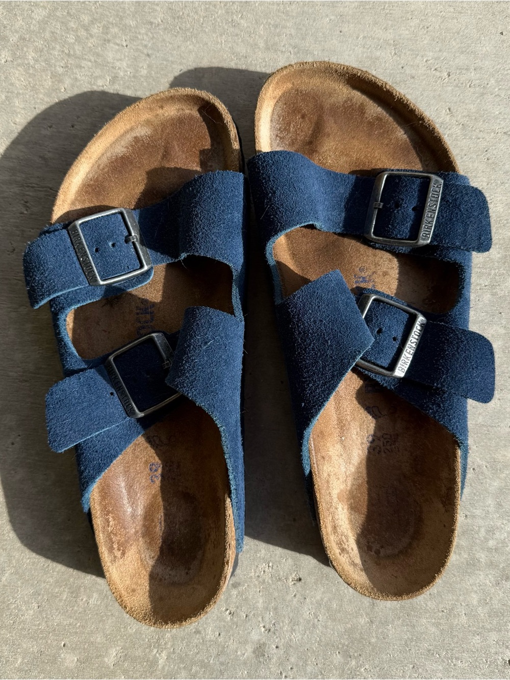 Birkenstock Arizona Suede Sandals in Navy